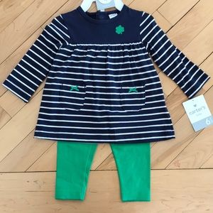 New w/t 6mo baby girl St.Patricks day set